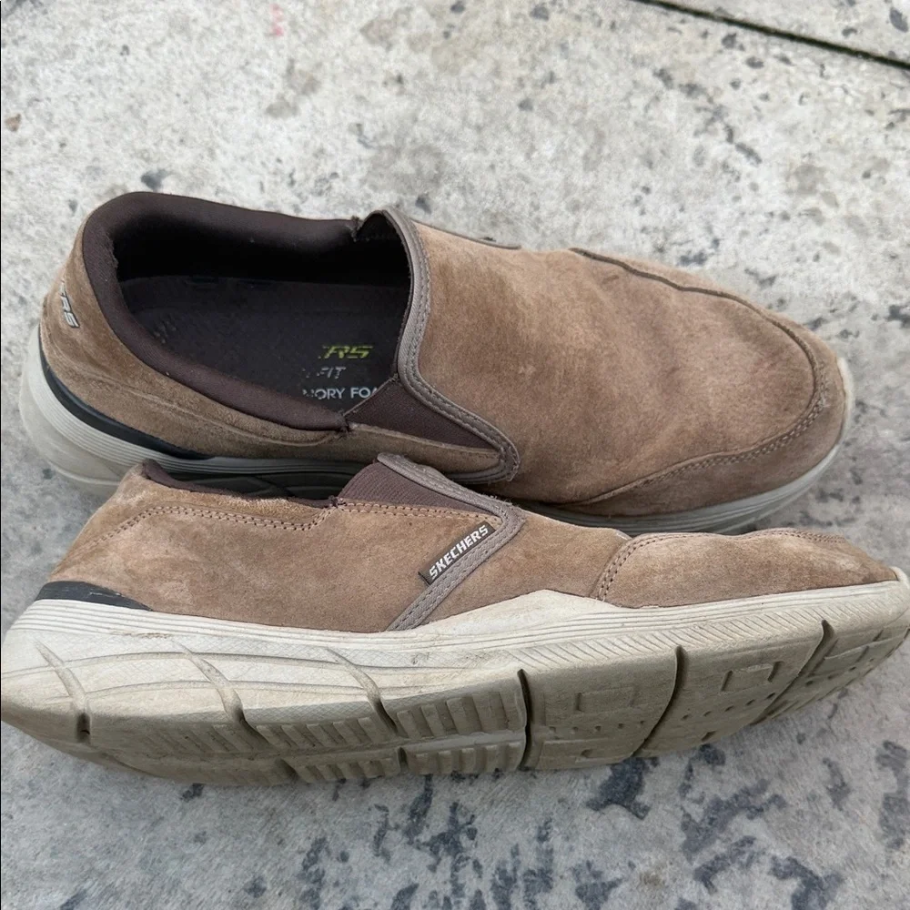 Skechers Men’s Tan Suede Slip-On Casual Loafers